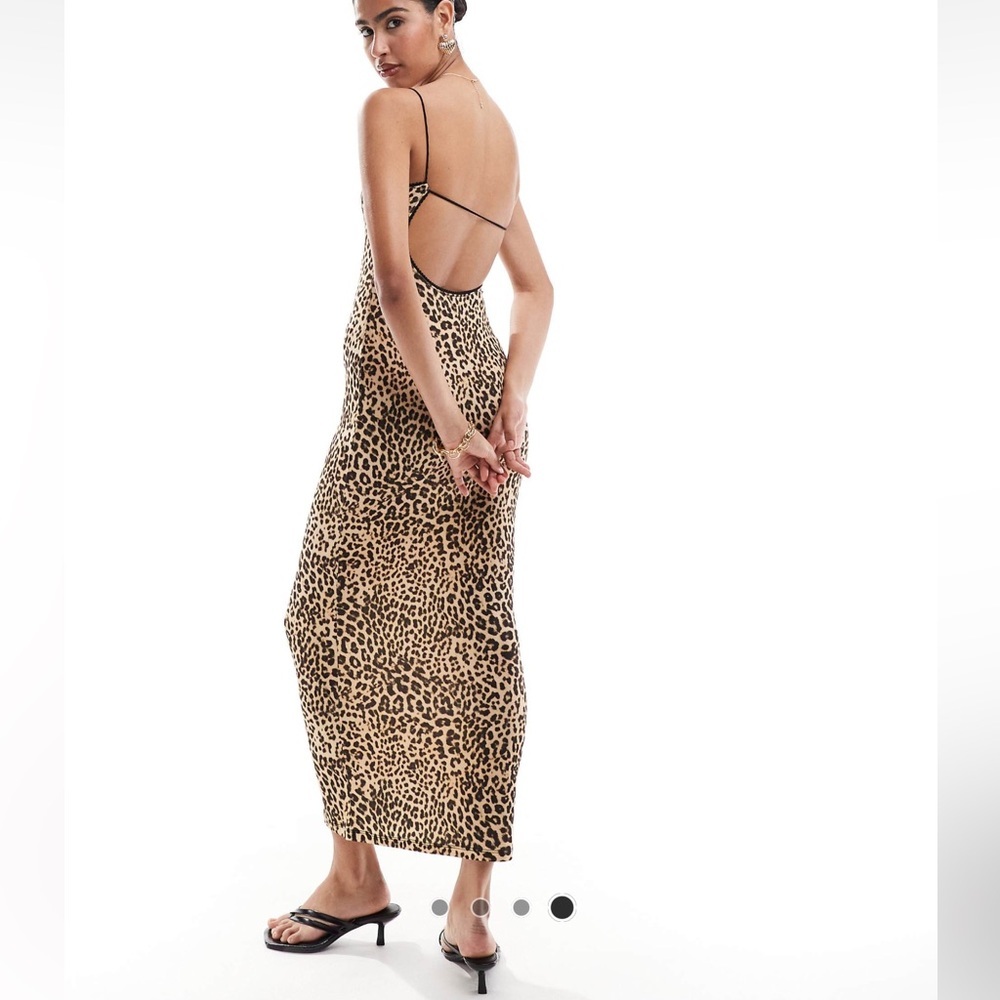 NWT Bershka strappy leopard midi dress with low back